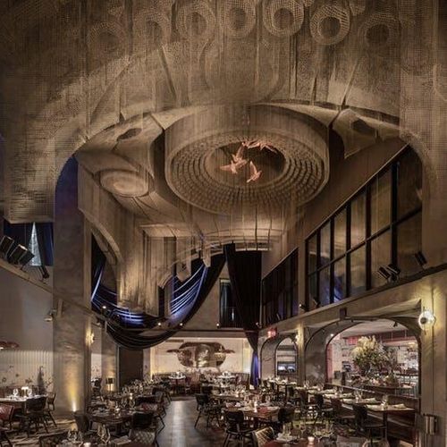 Large-Scale Wire-Mesh Sculpture Suspends from the Ceiling of CathÃƒÂ©drale Restaurant in New York City