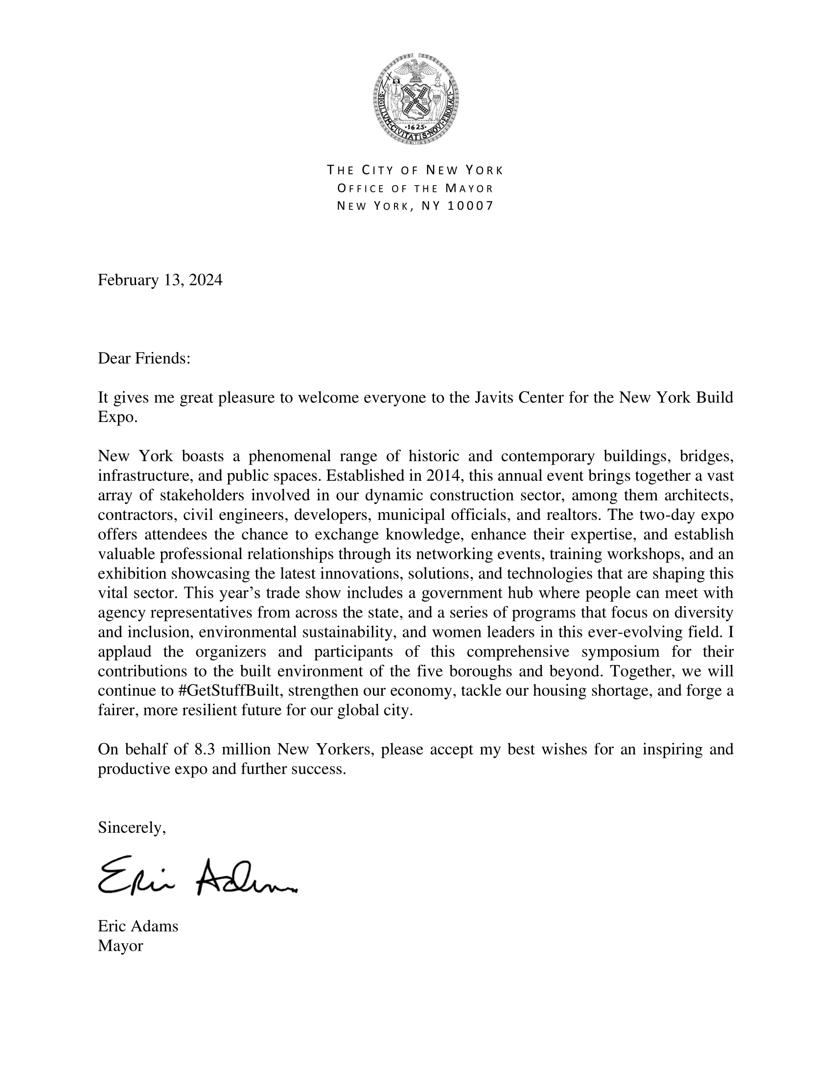 Mayor's Letter of Support