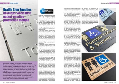 Braille Sign Supplies develops 'world first' patent-pending production method