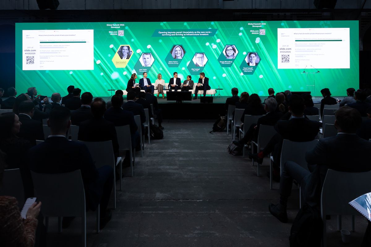 Opening keynote panel on stage at the Infrastructure Investor Global Summit 2026