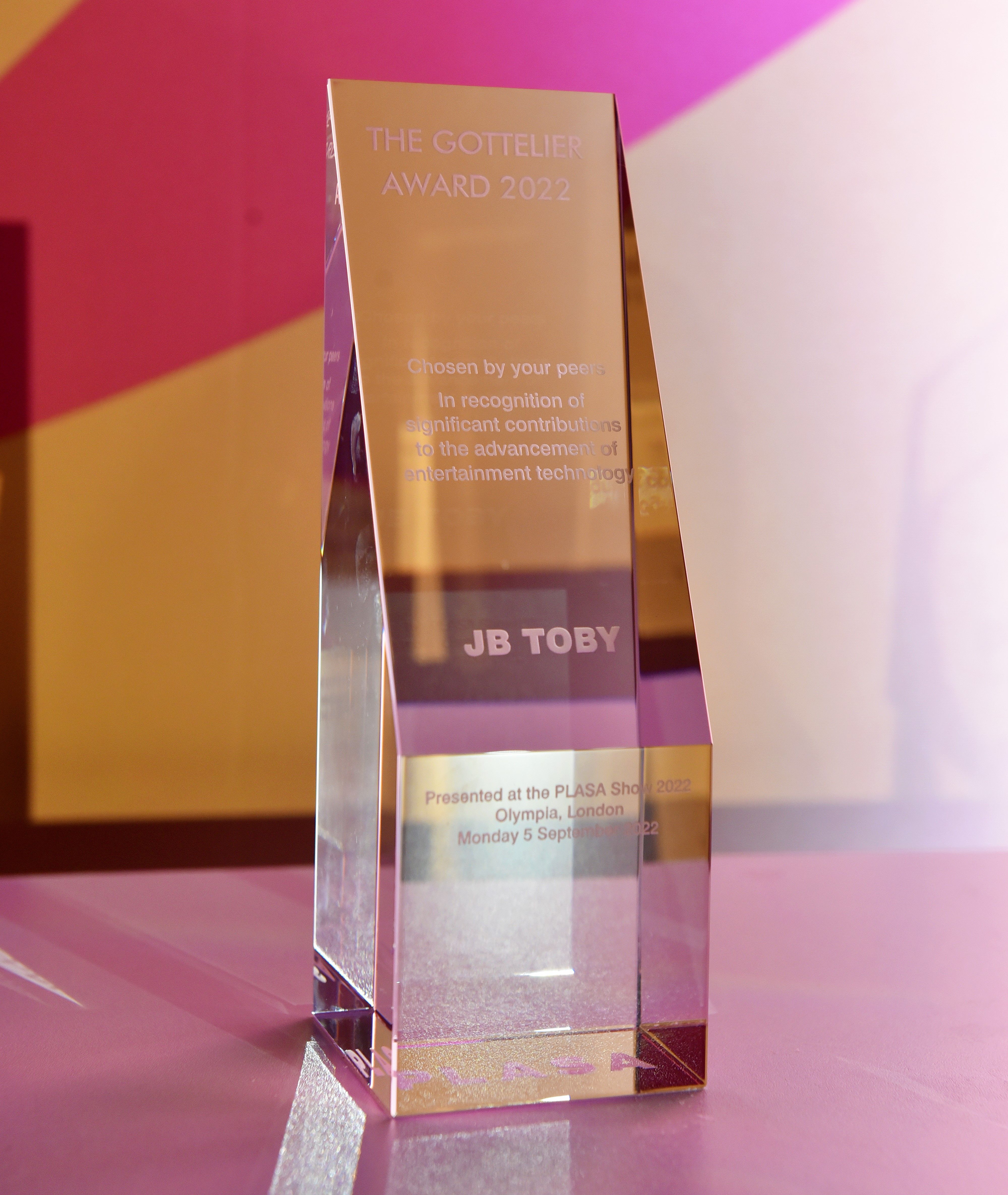 JB Toby from Avolites' Gottelier Award