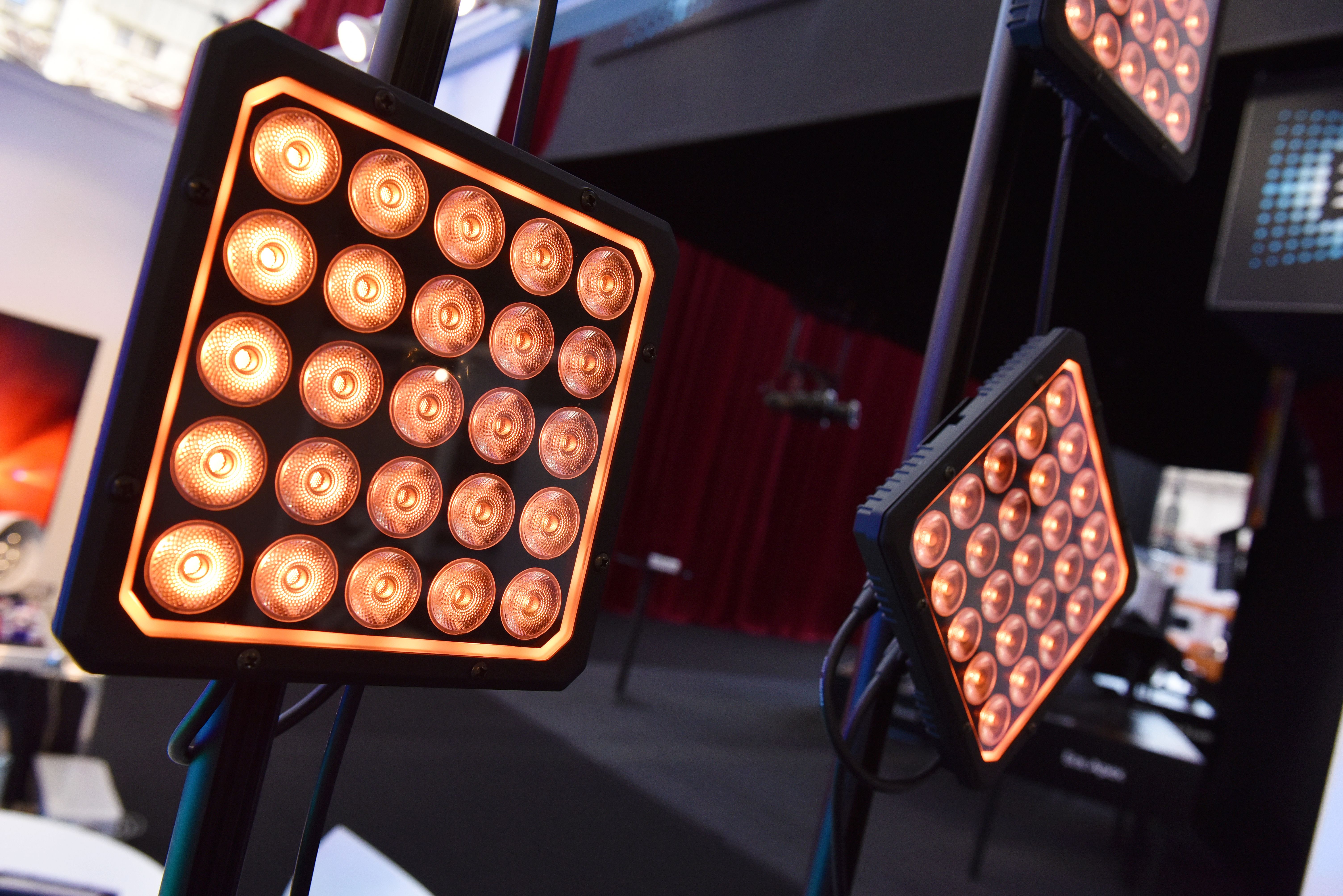 LED stage lighting on show at the PLASA trade Show in London