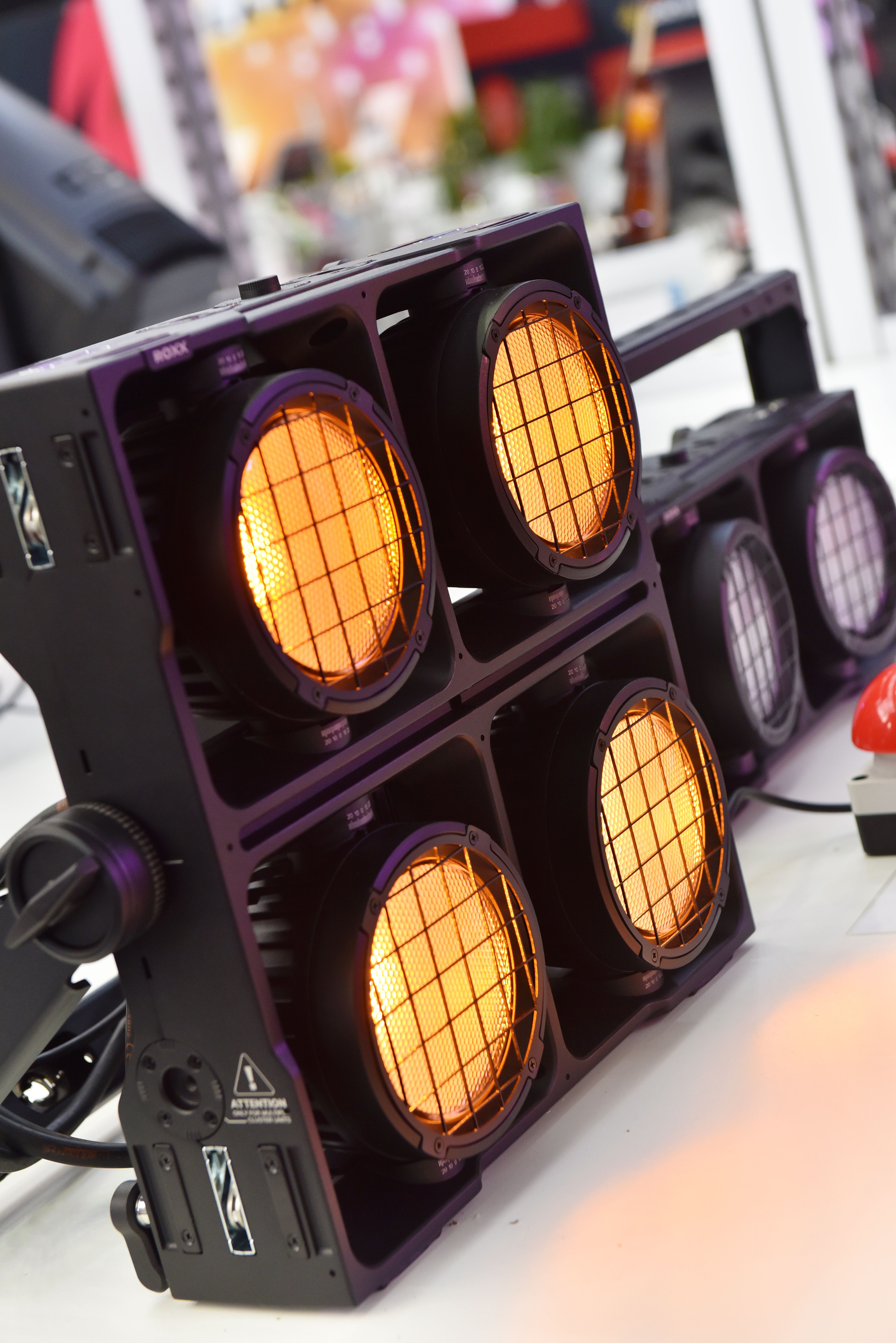 ROXX Cluster Blinder on show at the Innovation Gallery at PLASA Show