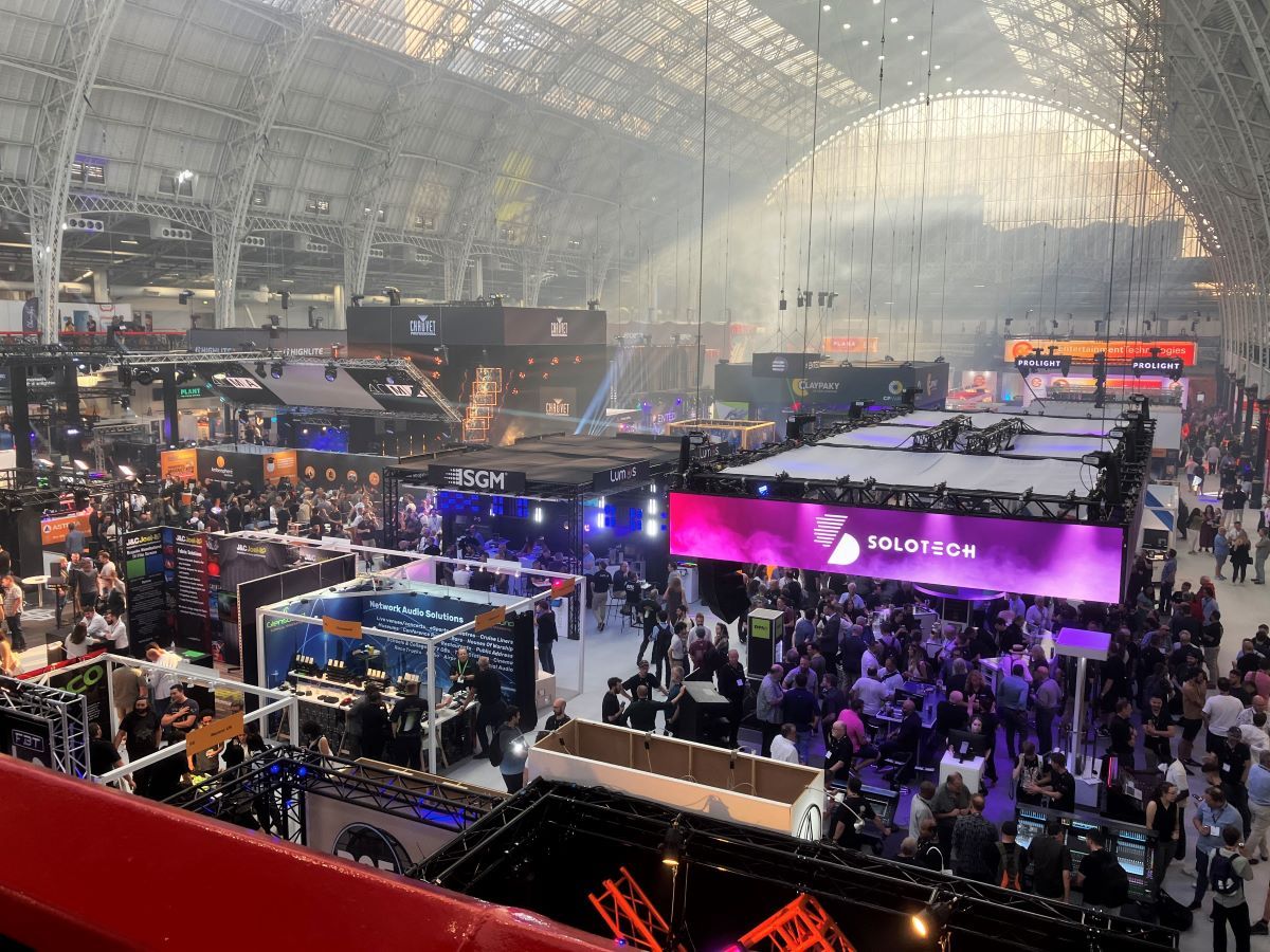 Birds-eye view of PLASA Show in London at Olympia
