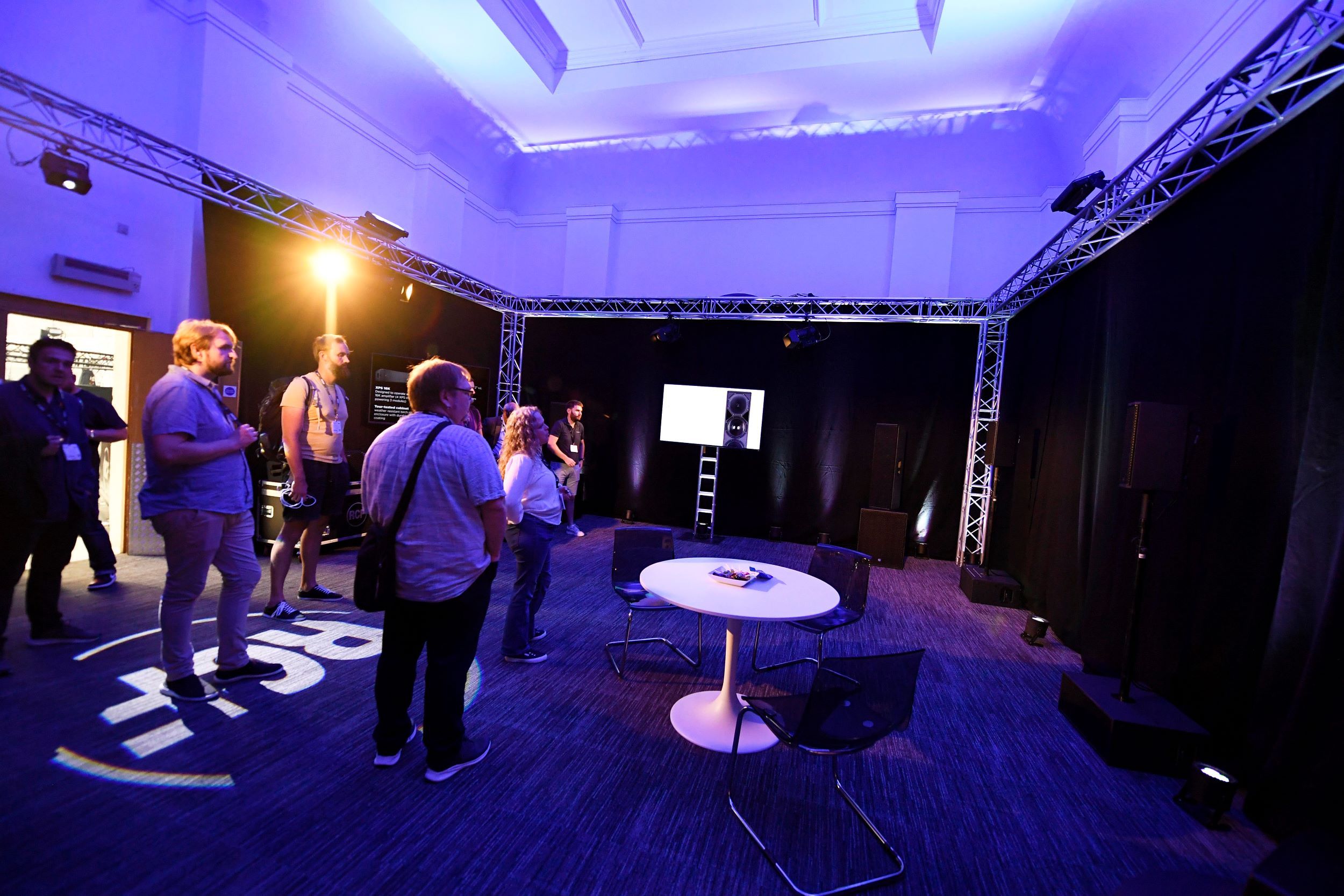 visitors in RCF audio demo room plasa show