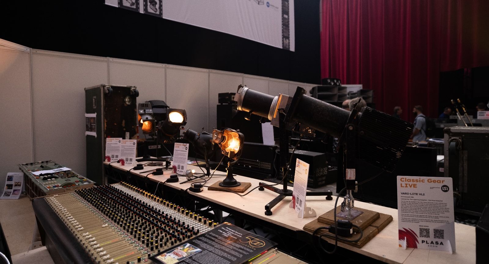classic gear live vintage lighting and audio product display at plasa show 2023
