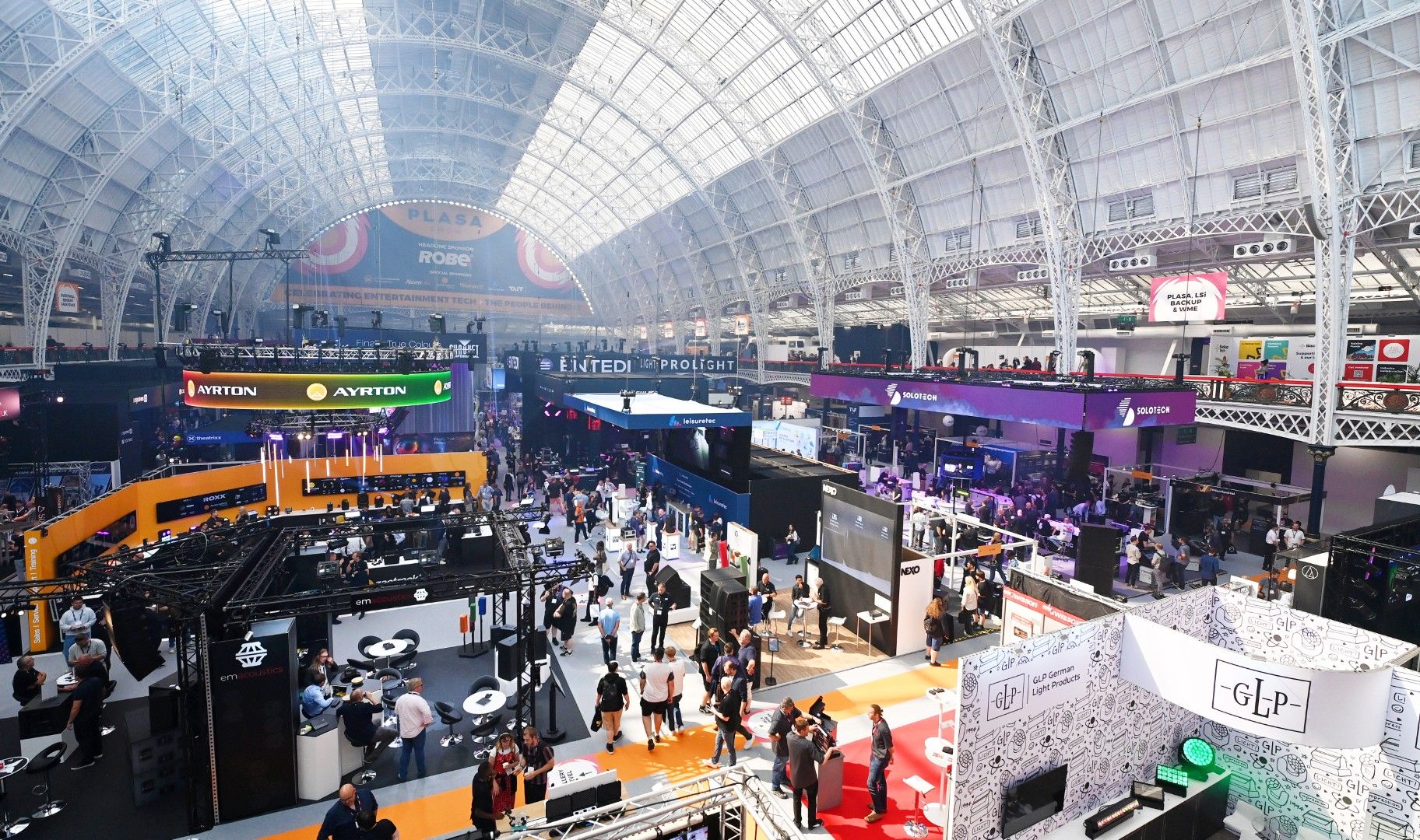 Birds-eye view of PLASA Show in London at Olympia