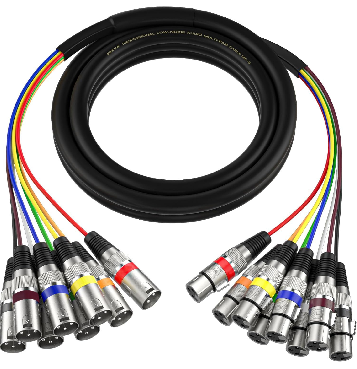 8-Channel Balanced XLR Male to Female Multicore Snake Cable (1m)