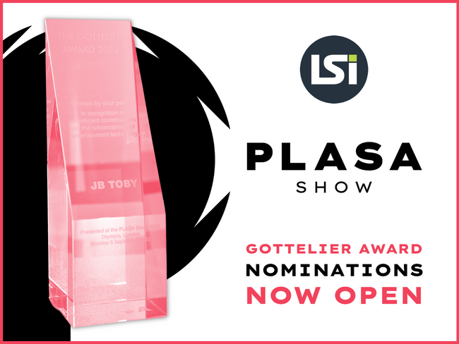 Call for nominations for PLASA’s Gottelier Award