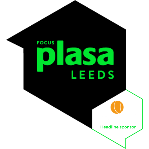 PLASA Focus Leeds 2024 logo with ambersphere sponsor logo