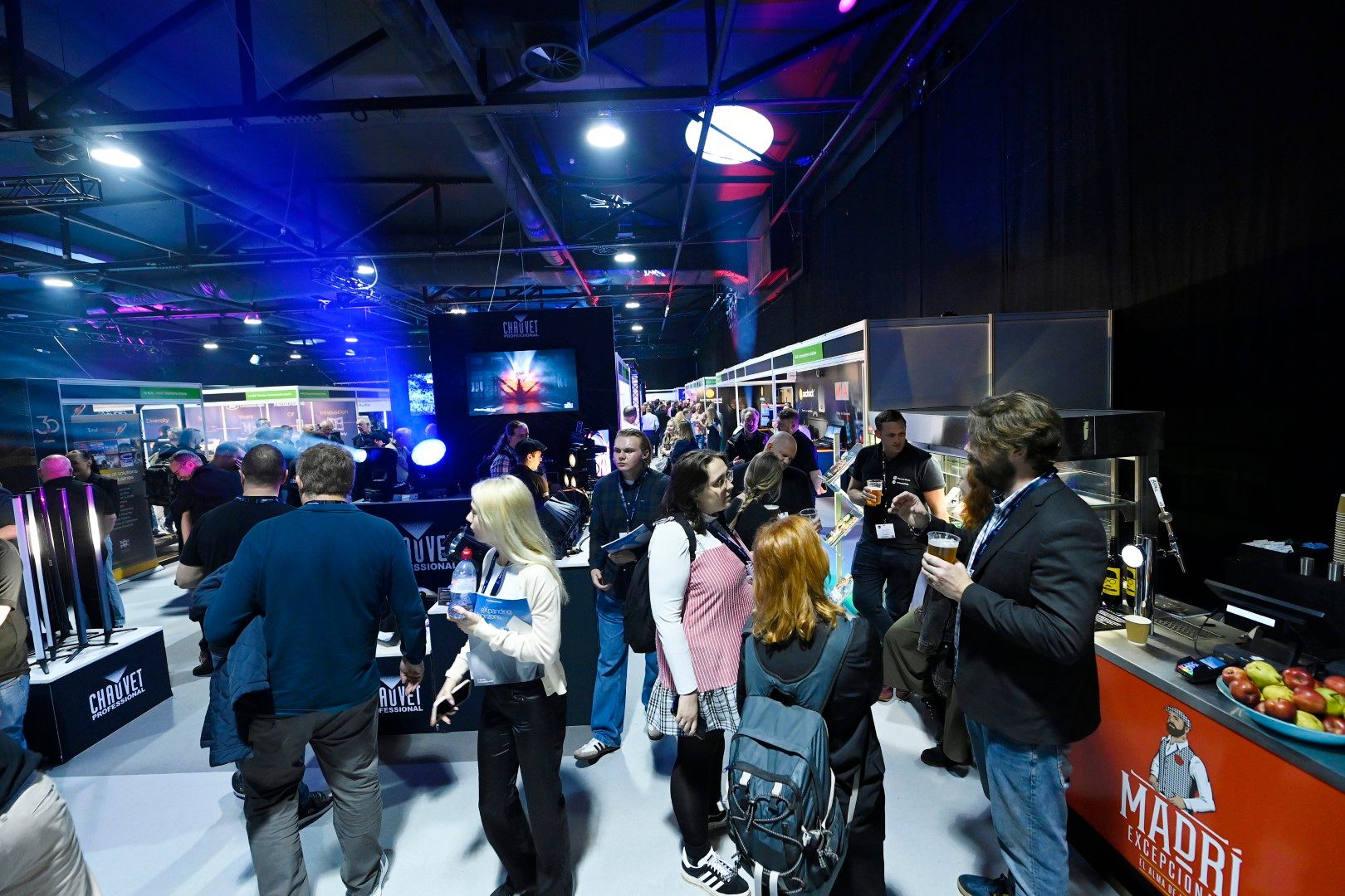 Busy show floor by bar plasa focus leeds 2024