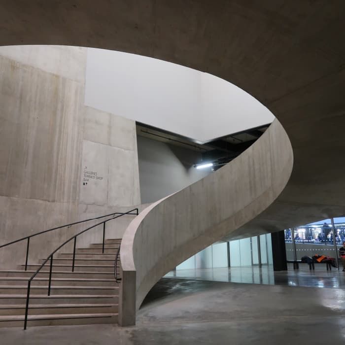 Architecturally interesting concrete staircase