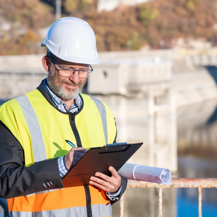 Concrete consultant looking busy