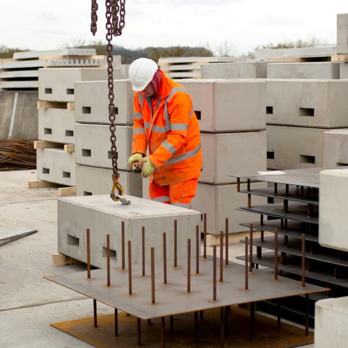 Working safely on precast concrete production site