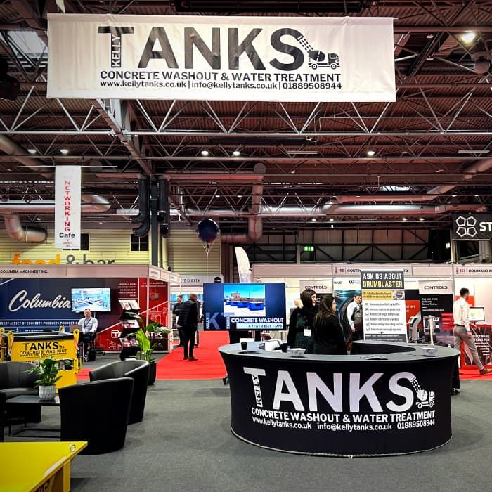 Kelly Tanks stand at the 2023 UK Concrete Show