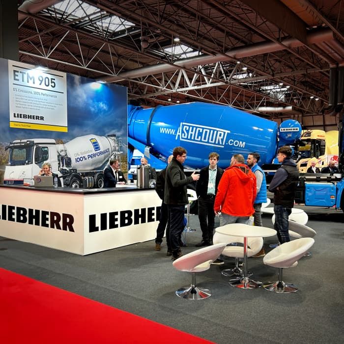 Liebherr's stand at The UK Concrete Show 2023
