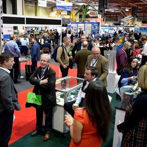 A busy image from the last UK Concrete Show showing lots of visitors networking