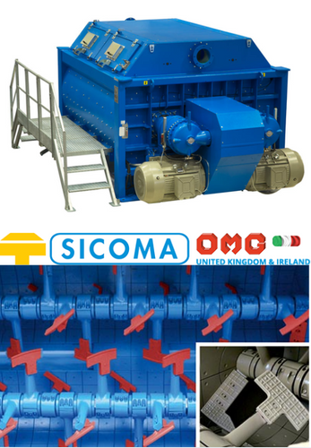 SICOMA Twin Shaft Mixers ranges from 0.5 to 9 m3 of vibrated concrete output
