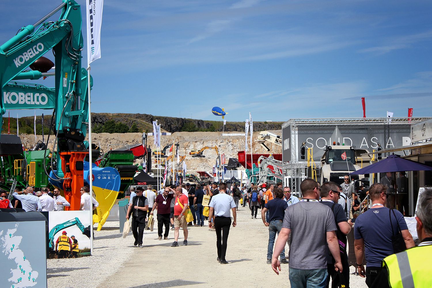 View of Hillhead visitors at the Kobelco and Rokbak stands