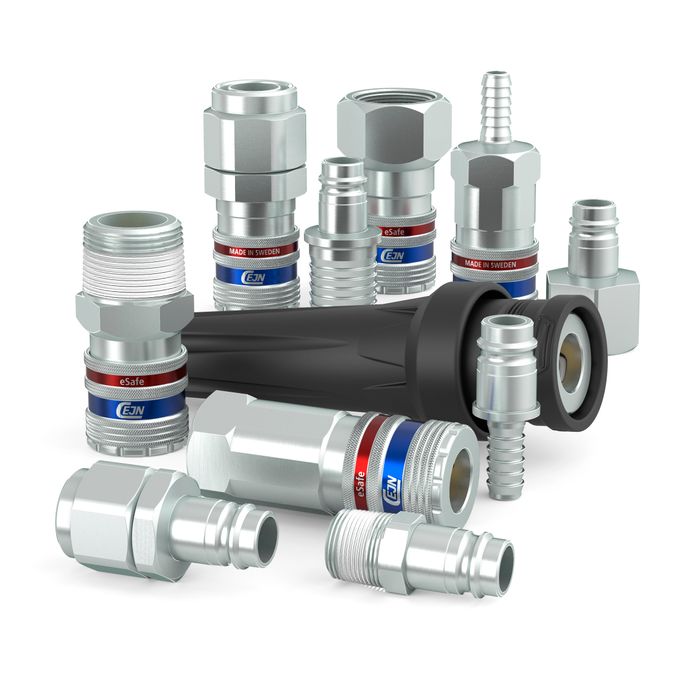 eSafe quick couplings - Compressed air safety couplings that vents before disconnection