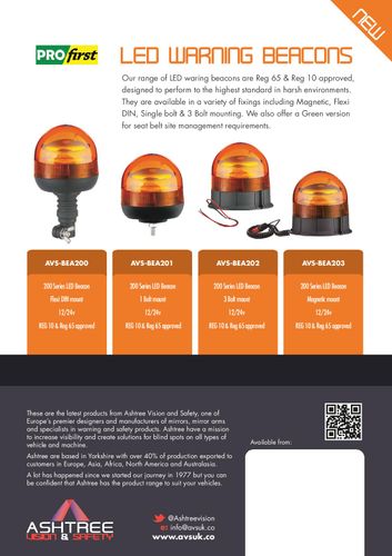 Full range of LED warning beacons R65 approved