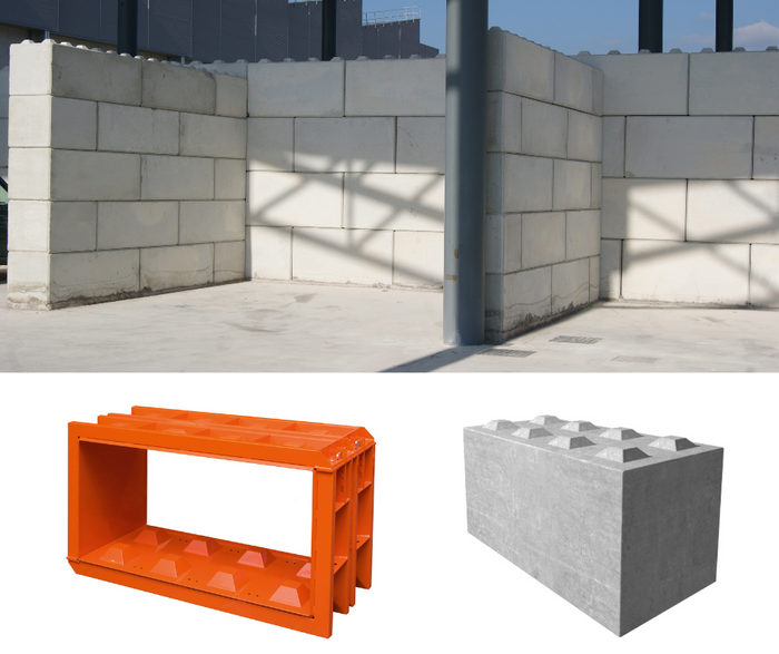 Concrete Interlocking Block Mould 160x80x80 cm