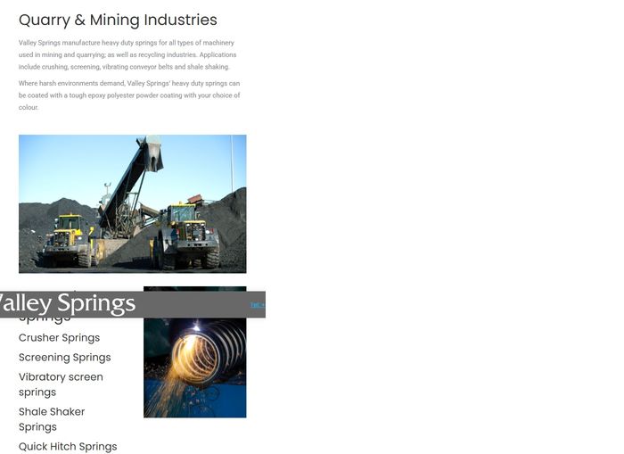 Quarry crusher & screening springs