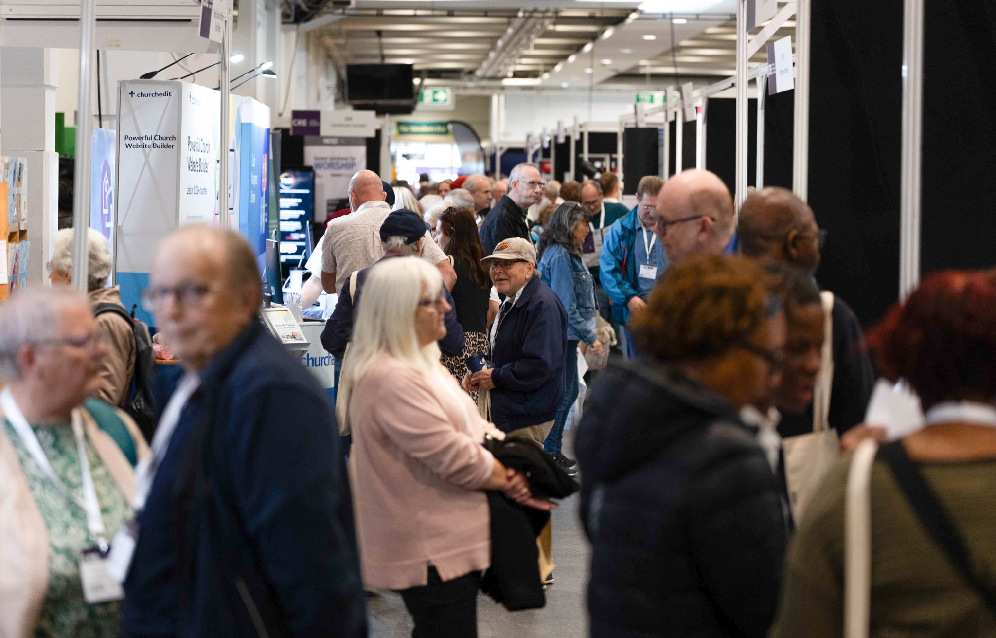 Busy aisle at exhibition