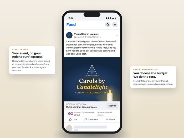 Reach Your Community: Facebook and Instagram ads for your church events