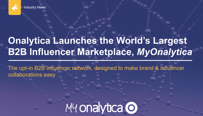 Onalytica Launches The World's Largest B2B Influencer Marketplace, MyOnalytica