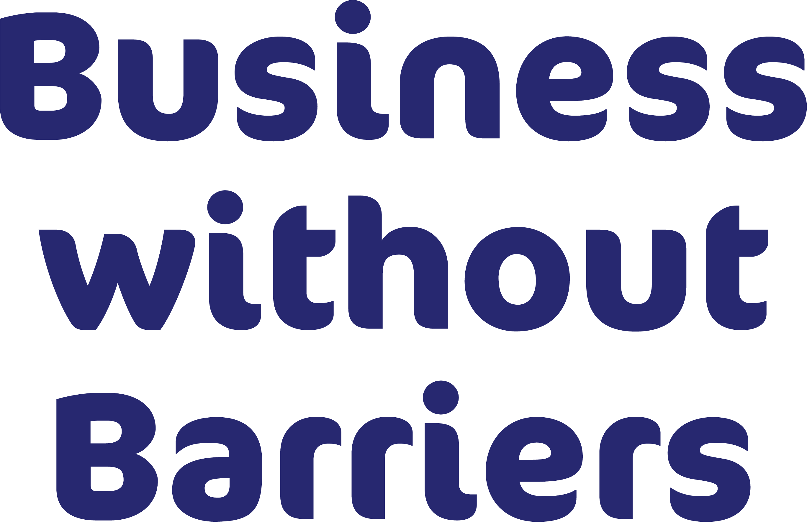 Blue Logo text reads Business Without Barriers