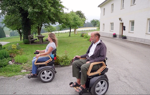 hoss electric wheelchair in action - summertime