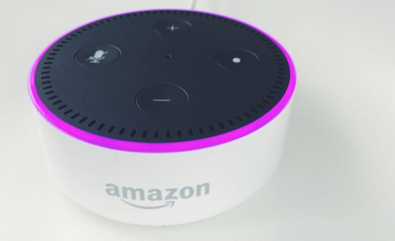 Picture of an Amazon Echo Dot.