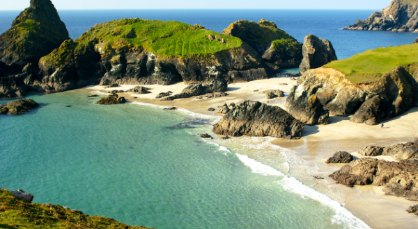 Picture of a beach in Cornwall.