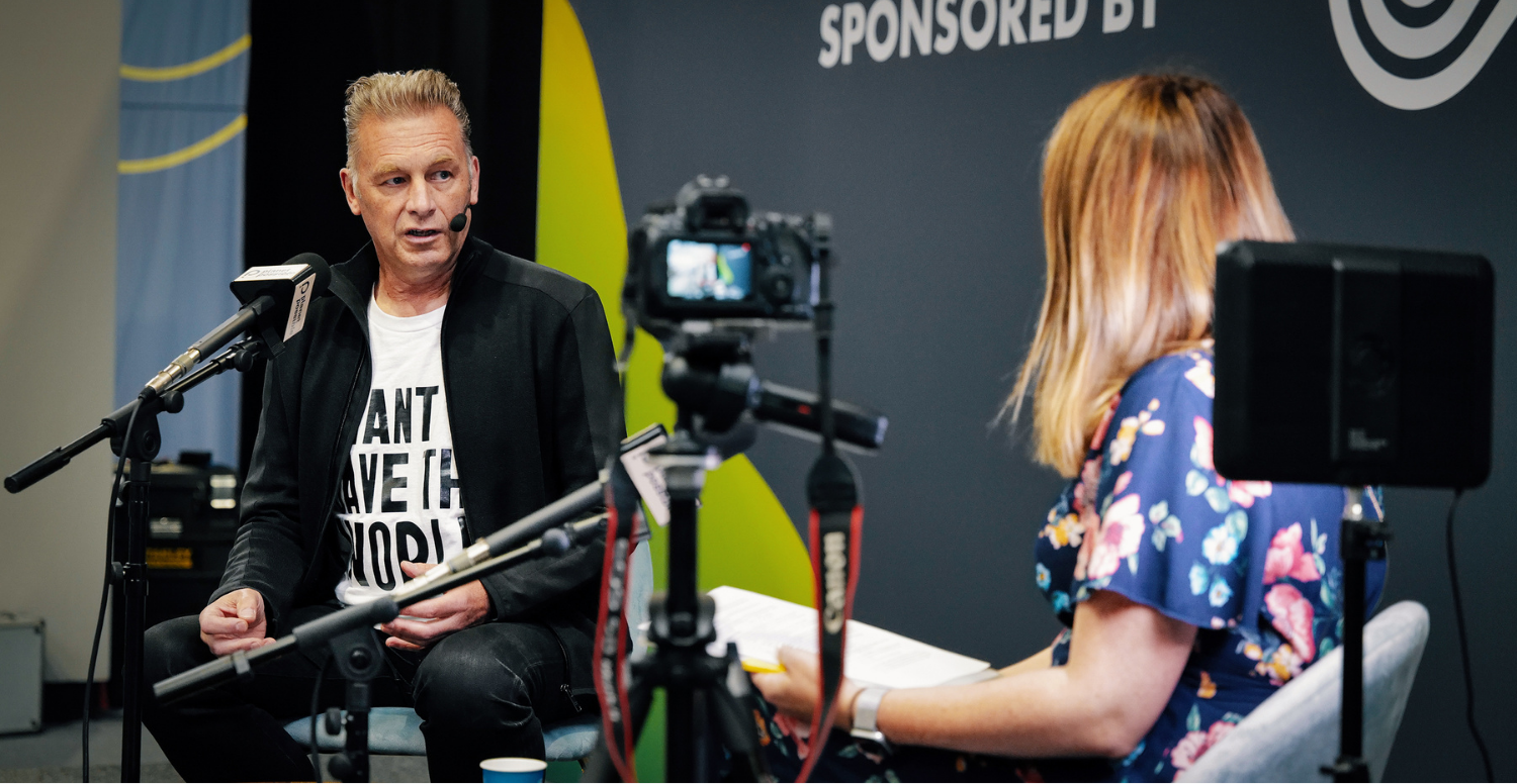 Chris Packham speaking at an event