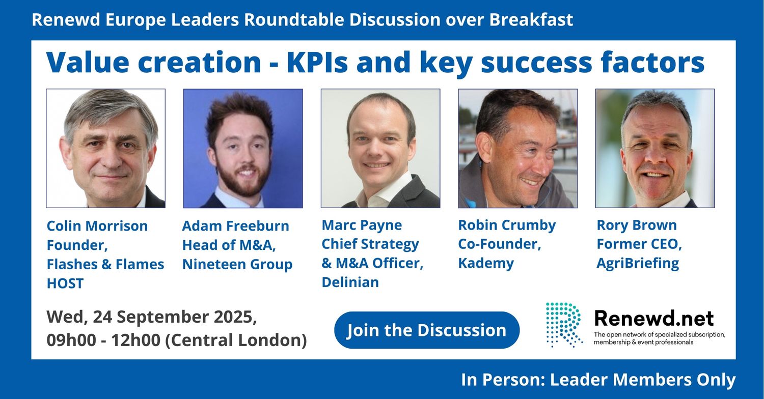 Renewd Europe Leaders Roundtable Discussion over Breakfast (Topic: Value creation - KPIs and key success factors)