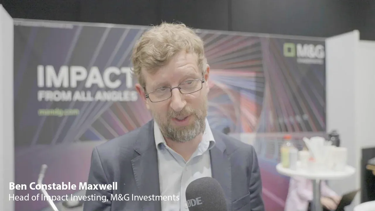 Head of Impact Investing at M&G sharing his thoughts on Reset Connect 2023 at the exhibition
