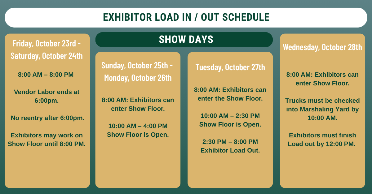 exhibitor show schedule