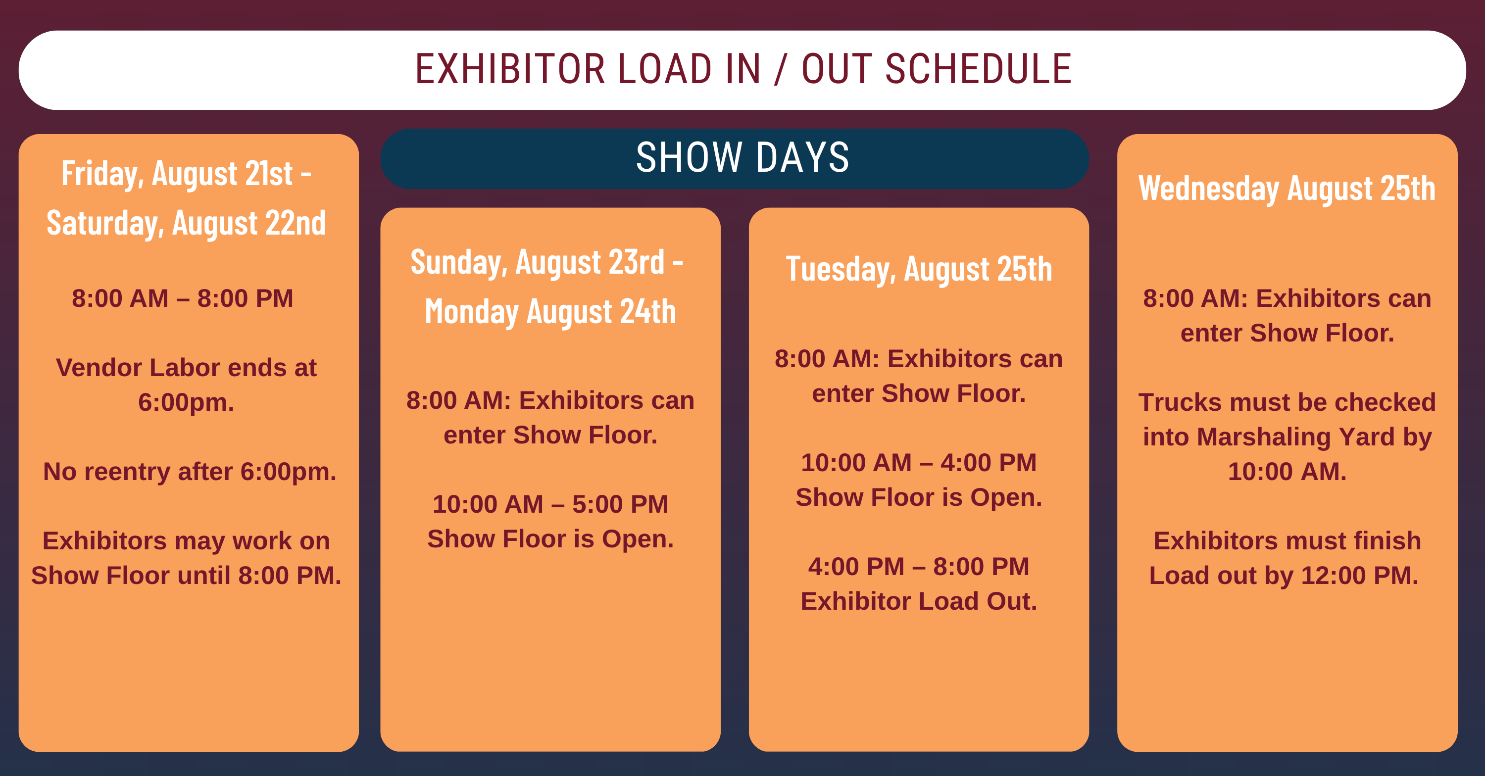 California Restaurant Show 2026 Exhibitor Schedule