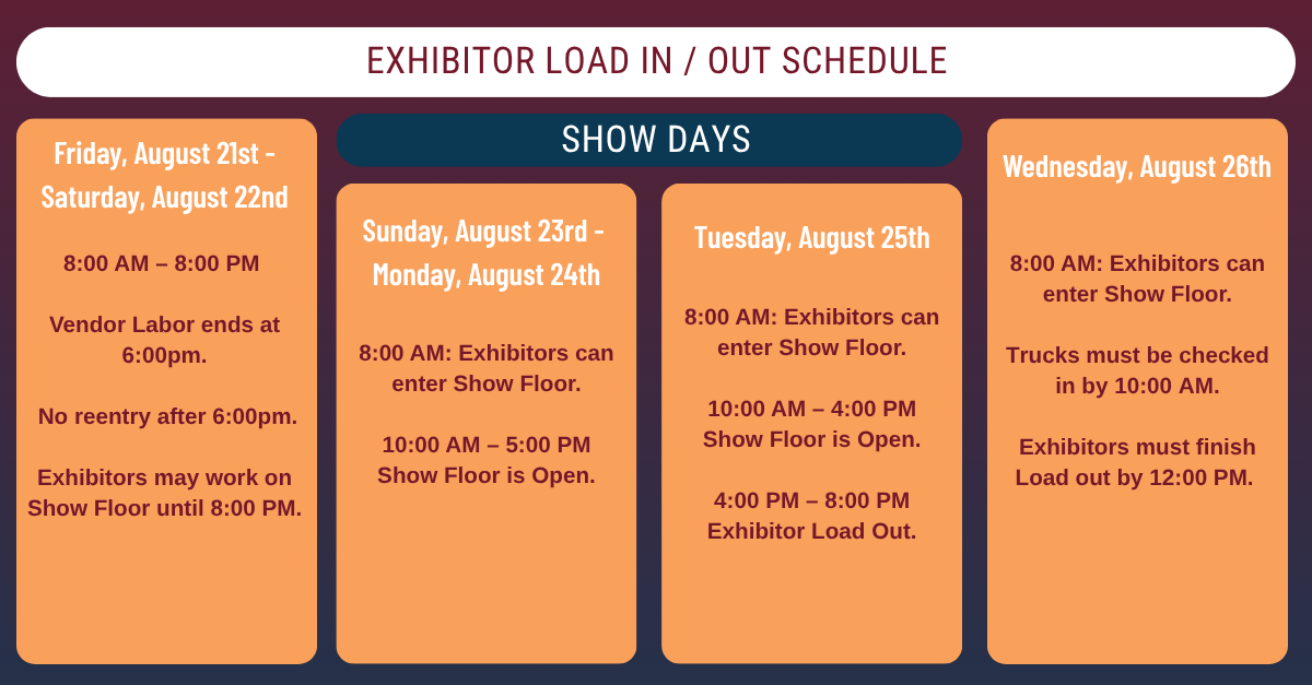 Exhibitor Schedule Updated 8.10.26