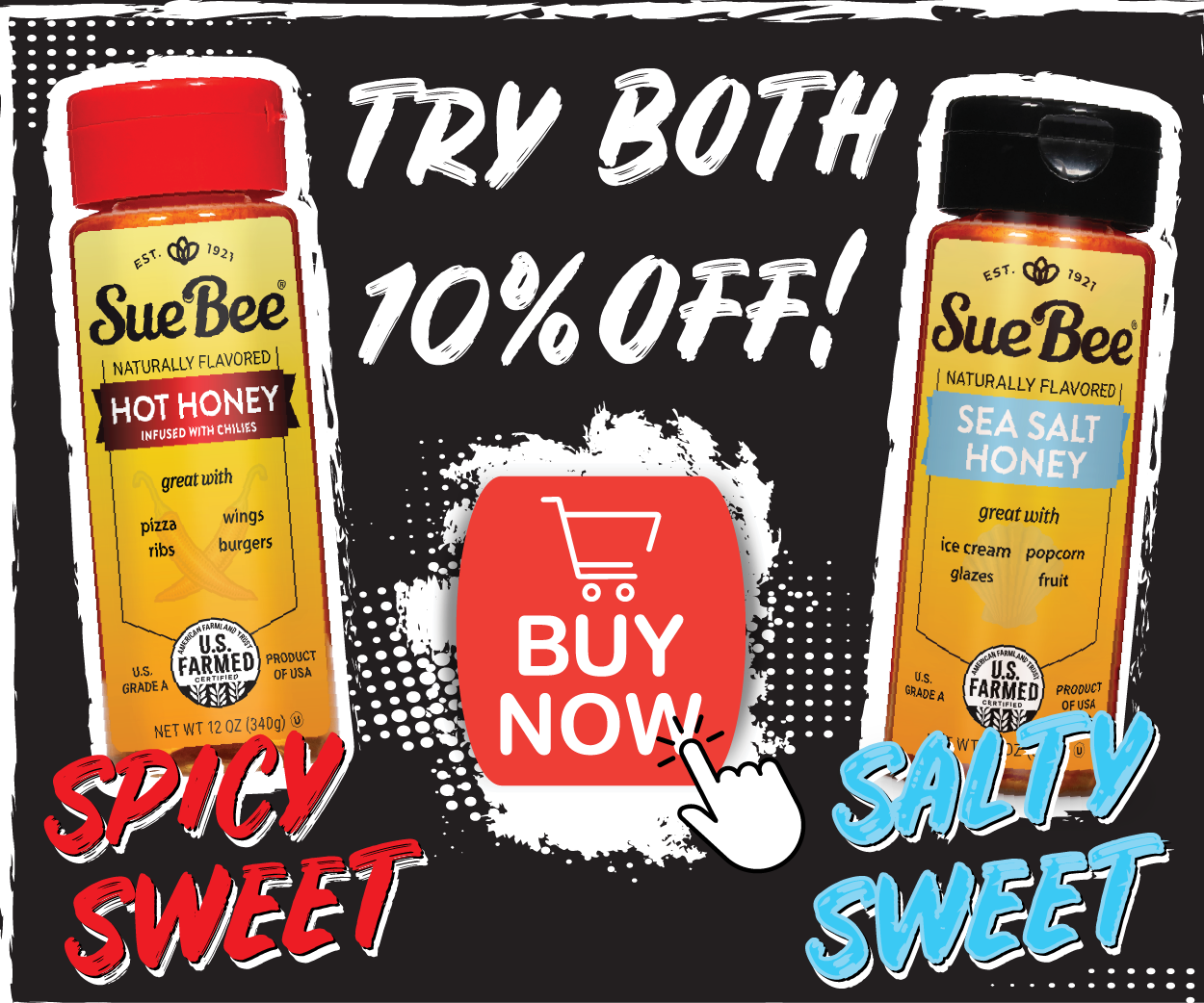 sue bee honey display ad 1