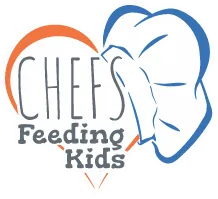 Chefs feeding kids