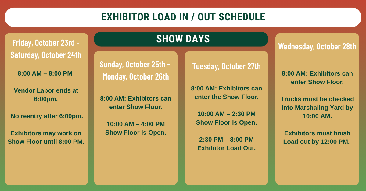 exhibitor show schedule