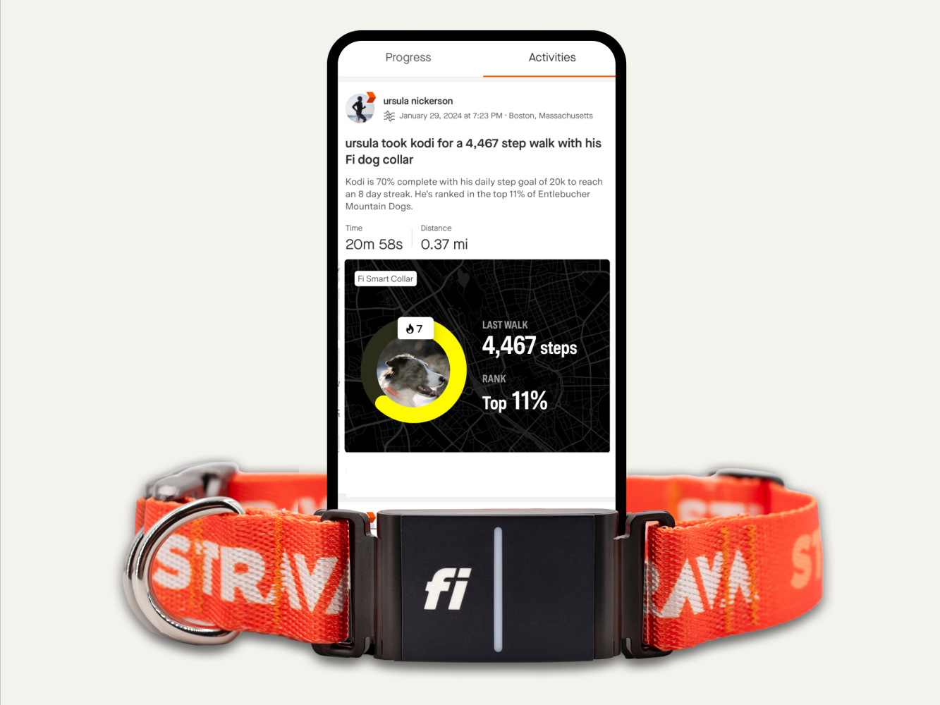 Strava and Fi. (c) Strava, from their website and press release.
