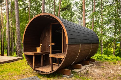 Thermowood barrel saunas supplied by Spa Dispatch
