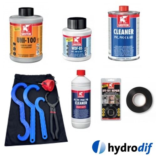 Hydrodif PVC, Glues, Cements, Tools and Tapes