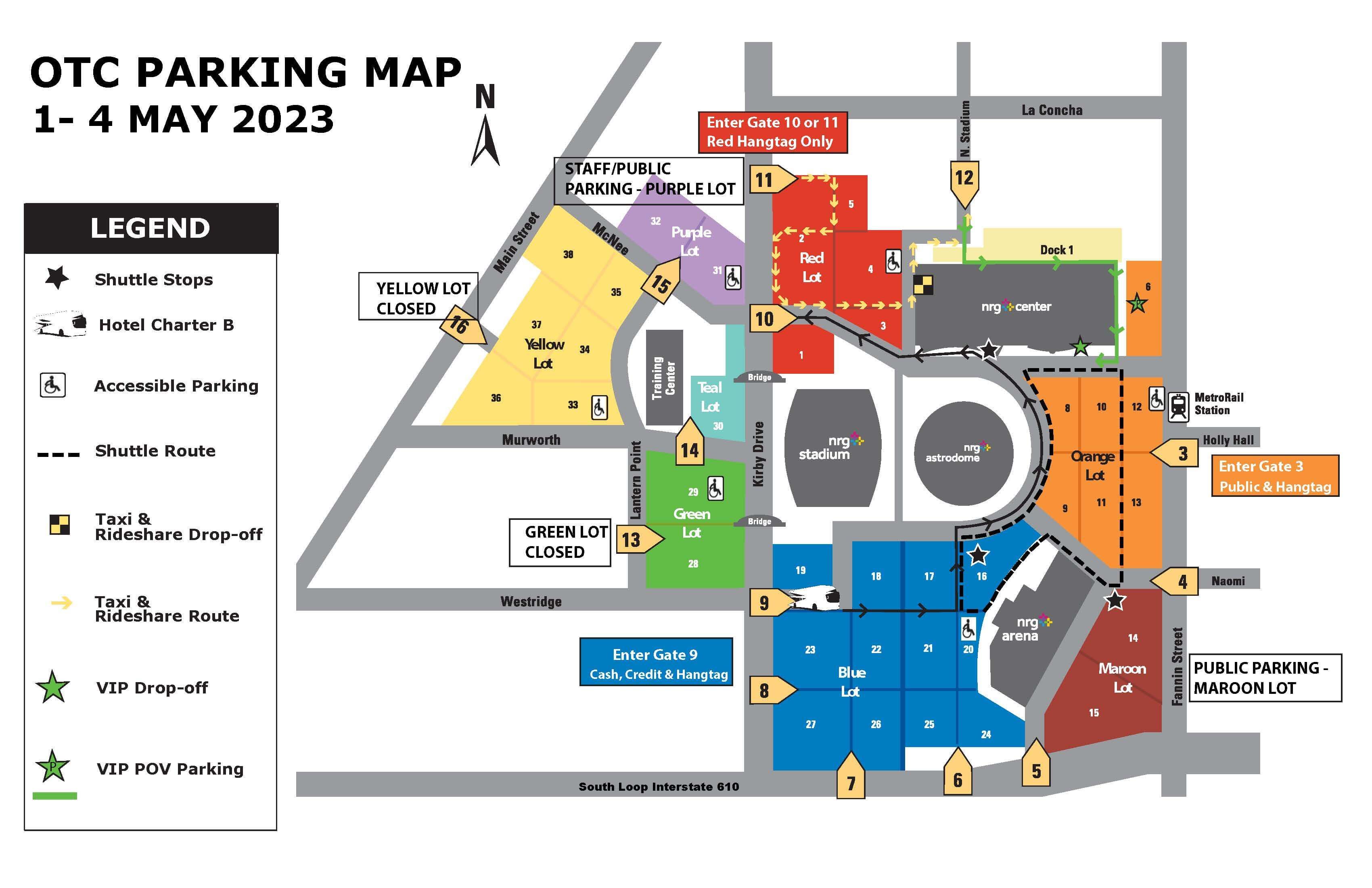 NRG Parking Map