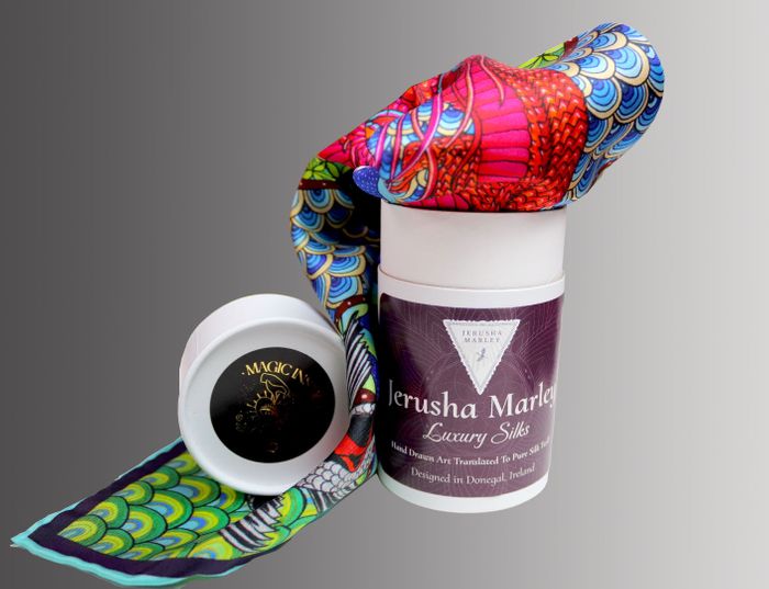 Koi and Serpent Silk Scarf 45cm