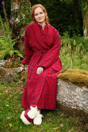 Flannel Nightrobe - Red Tartan Royal Stewart (LV27)