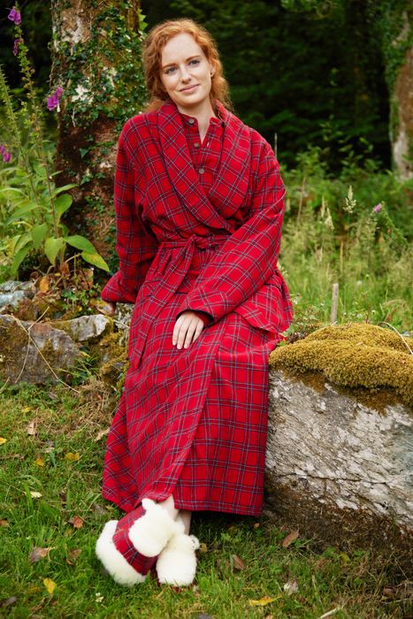 Flannel Nightrobe - Red Tartan Royal Stewart (LV27)